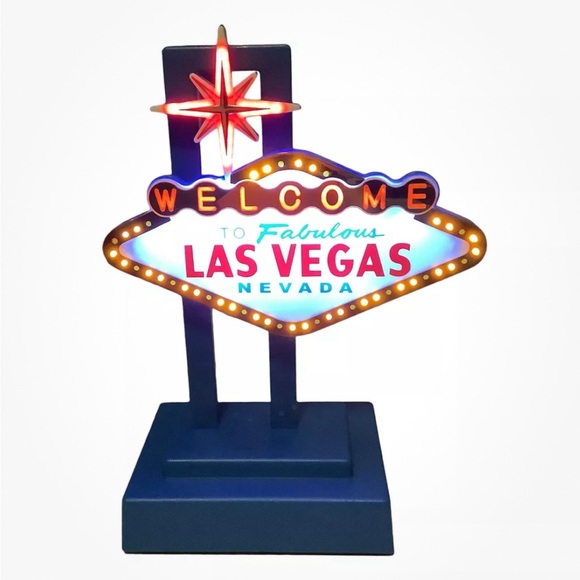 Welcome to Fabulous Las Vegas Nevada Flashing Lights Sign As Seen On Script NWOT